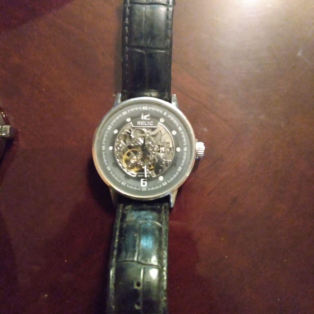 Relic by fossil skeleton watch